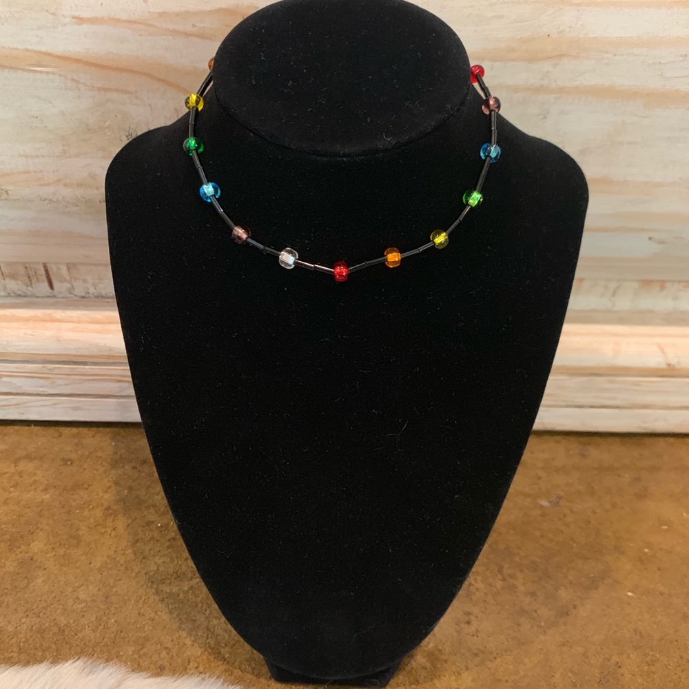 Handmade Stretchable Rainbow Choker